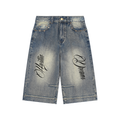 Vintage Wash Baggy Denim Shorts