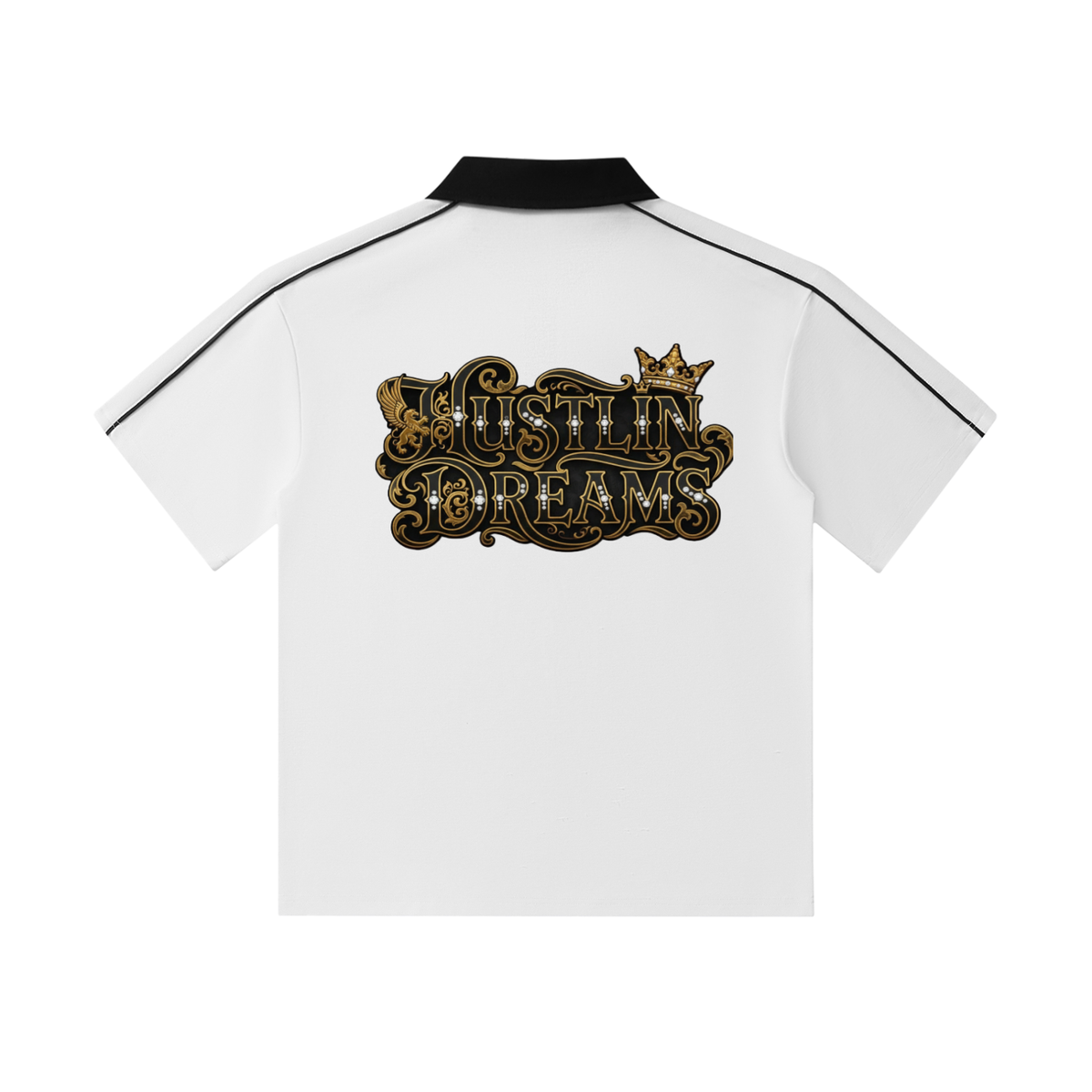 Contrast Collar Short-Sleeve Polo Shirt