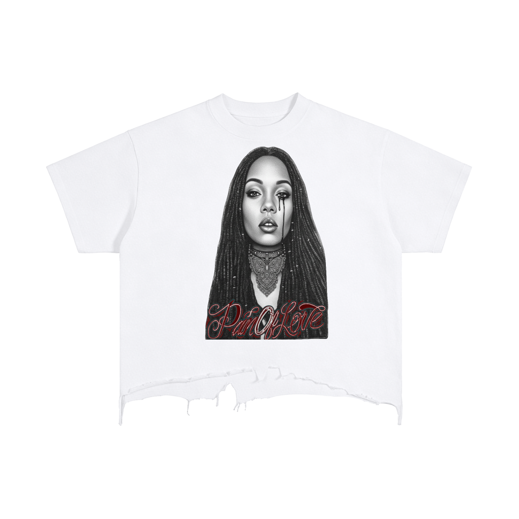Diamond 4 Divas  Love Edition Vintage Wash Boxy Distressed Hem T-Shirt