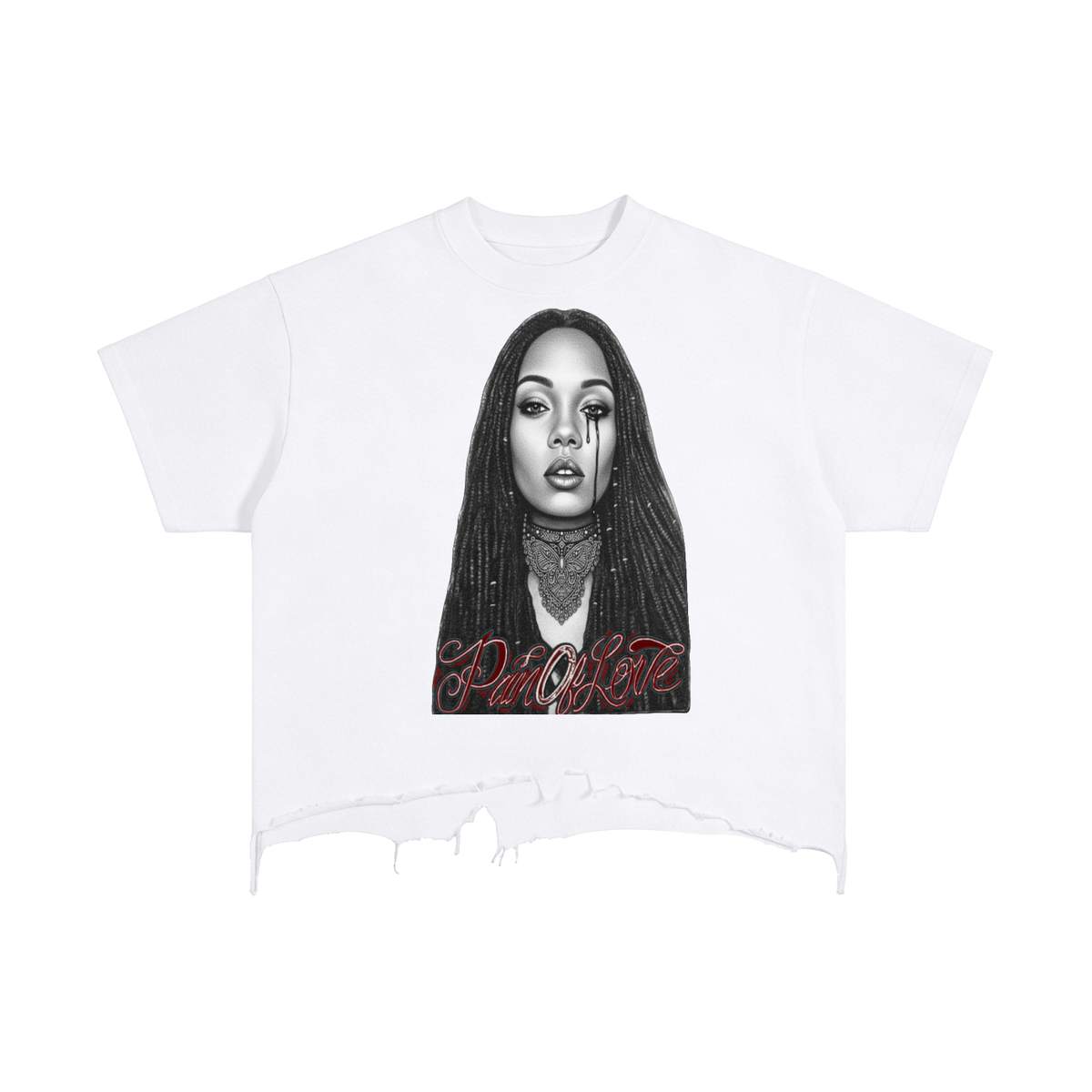 Diamond 4 Divas  Love Edition Vintage Wash Boxy Distressed Hem T-Shirt