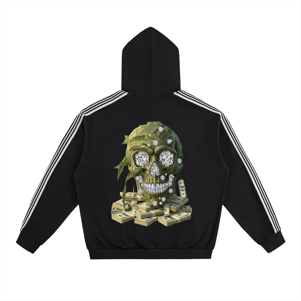 Hustlin Dreams Trap Lifestyle Side Stripe Drop-Shoulder Hoodie