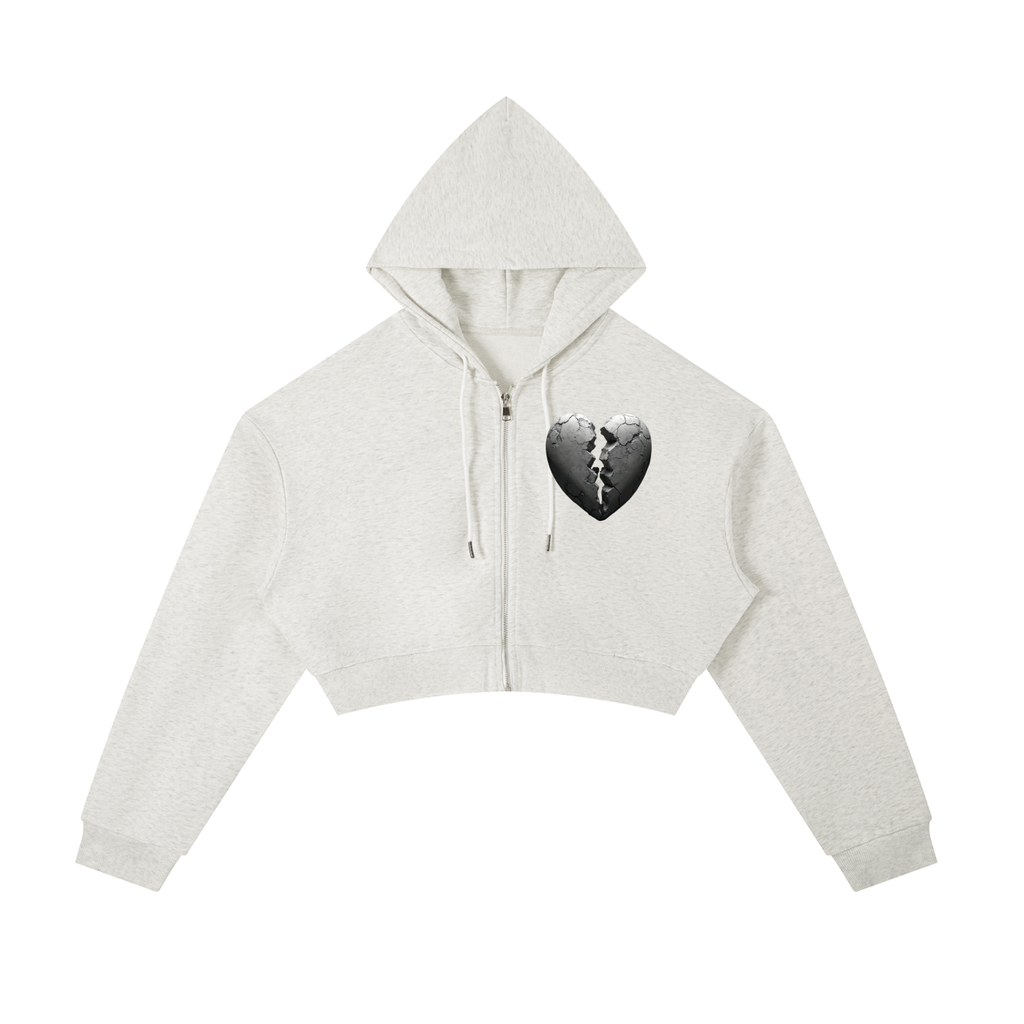 Diamonds 4 Divas F*** Love Essential Cropped Zip-Up Hoodie