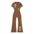 Women’s Tight Flared Leg Quarter-Zip Jumpsuit