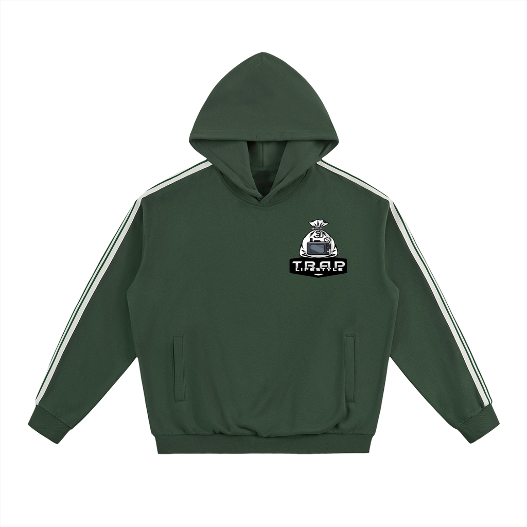 Hustlin Dreams Trap Lifestyle Side Stripe Drop-Shoulder Hoodie