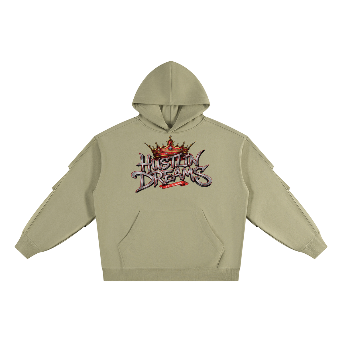 Unisex Heavyweight Ruched Sleeves Hoodie