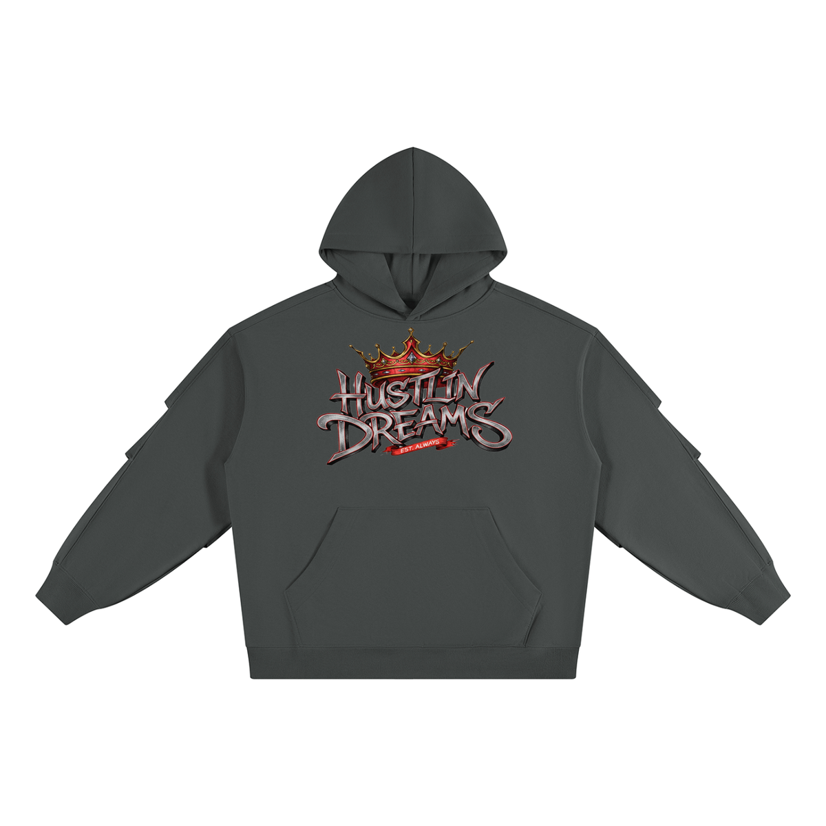 Unisex Heavyweight Ruched Sleeves Hoodie