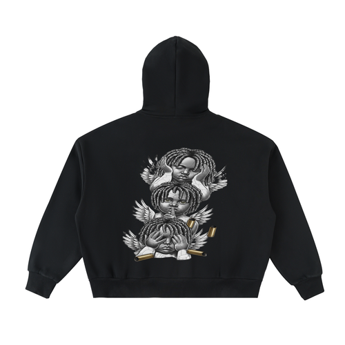 Fleeced Full-Zip Boxy Hoodie