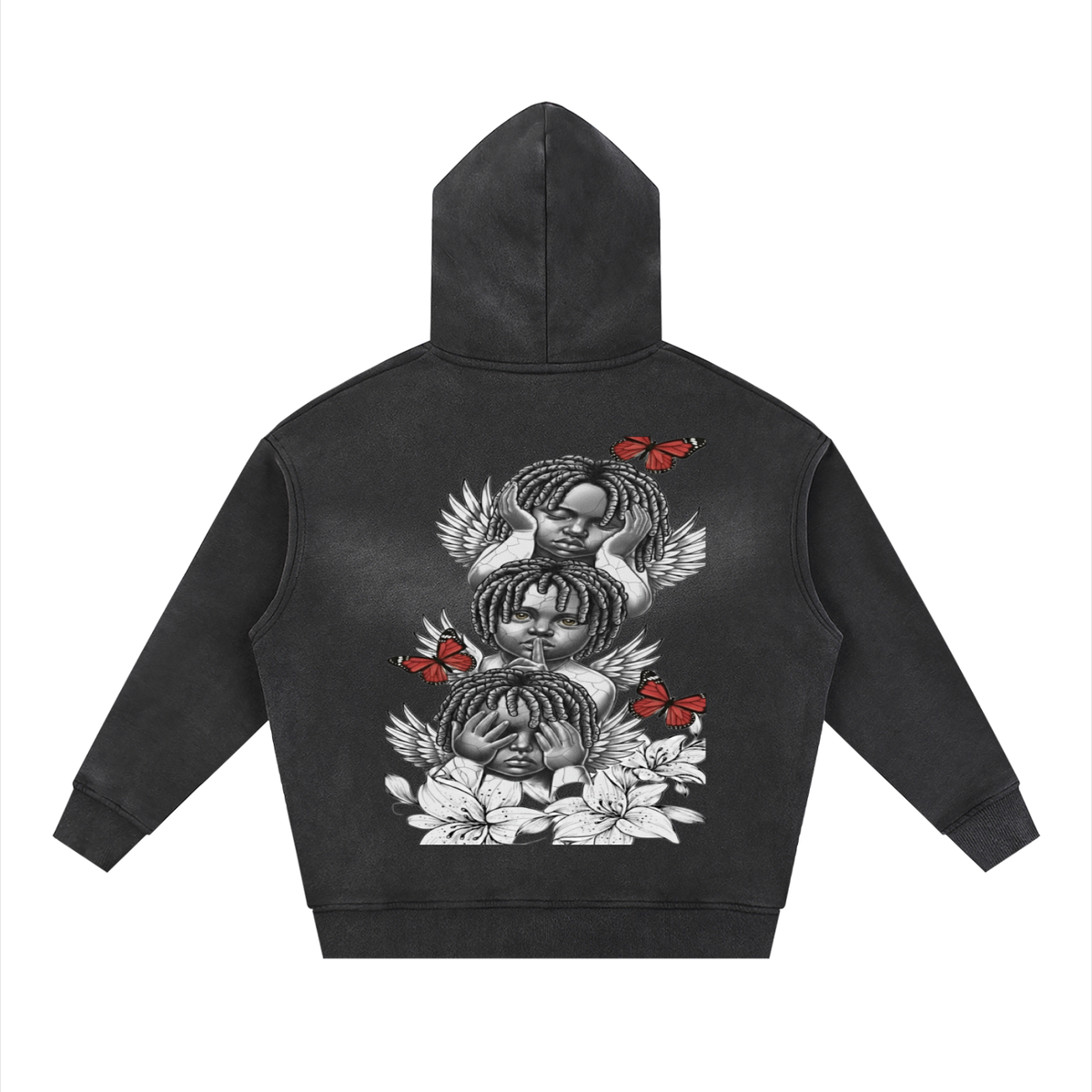 Sunfade Two-way Zipper Boxy Fleece Hoodie