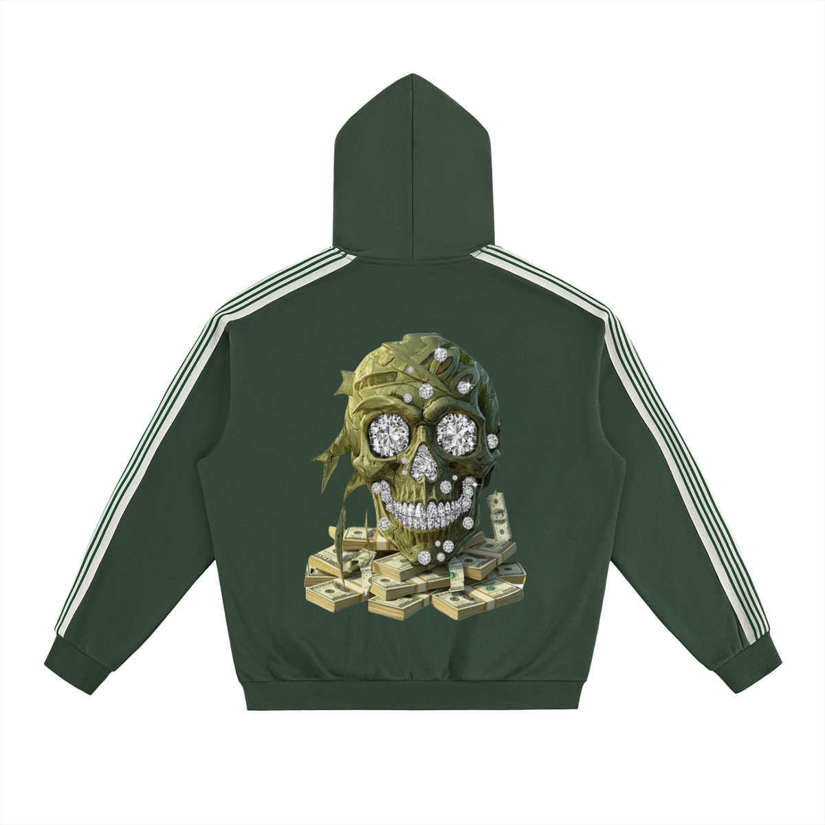 Hustlin Dreams Trap Lifestyle Side Stripe Drop-Shoulder Hoodie