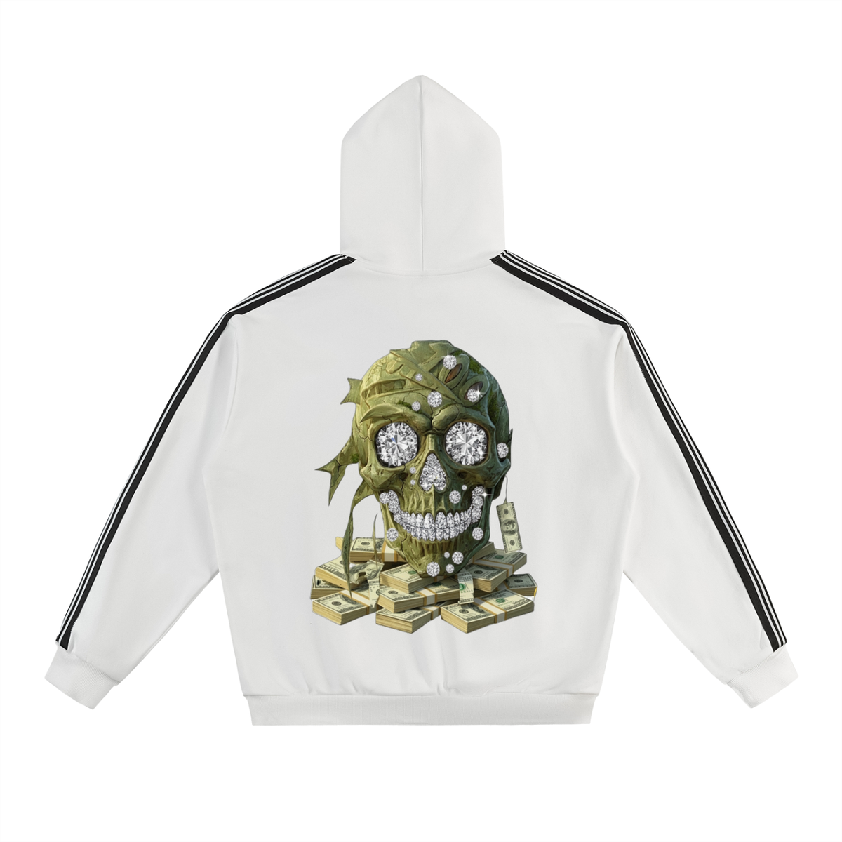 Hustlin Dreams Trap Lifestyle Side Stripe Drop-Shoulder Hoodie