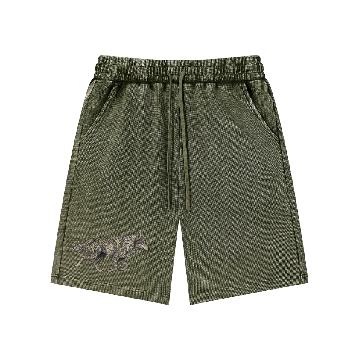 Mineral Wash Waffle Knit Shorts