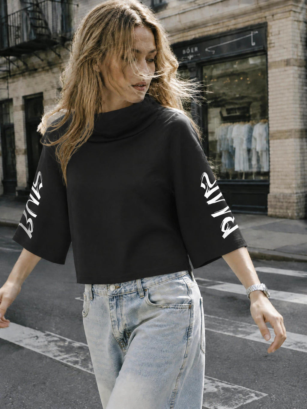 Women’s Turtleneck Batwing T-Shirt
