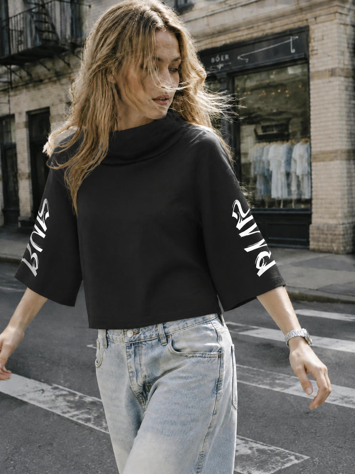 Women’s Turtleneck Batwing T-Shirt